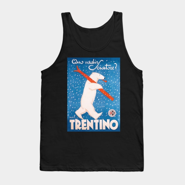 Ski Bear Winter Vintage Sport Travel Poster Tank Top by LittleBean